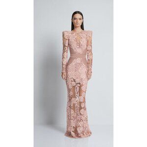 Zhivago Pink Floral Lace Maxi Dress